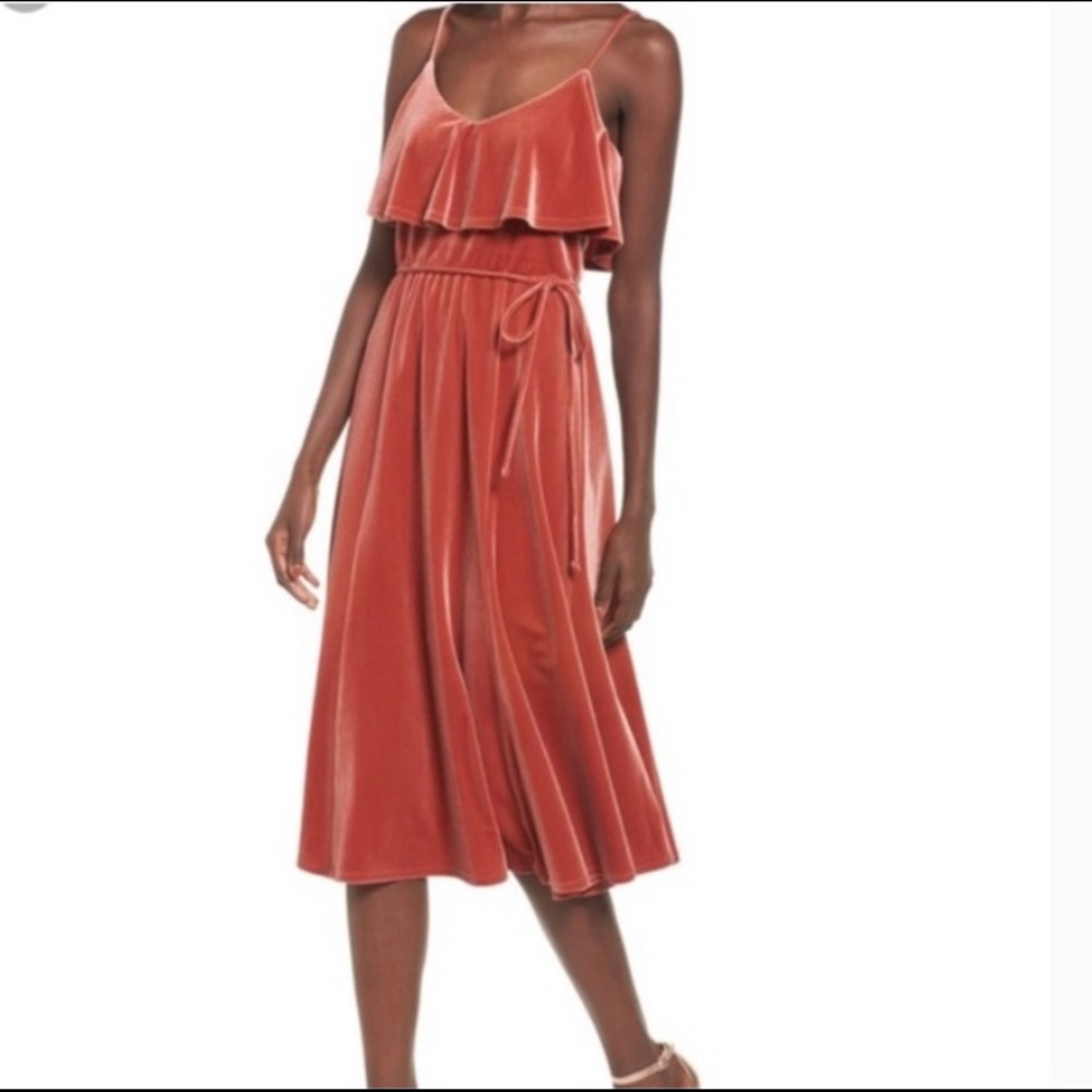 June & Hudson • Velvet Midi Dress • Size XS